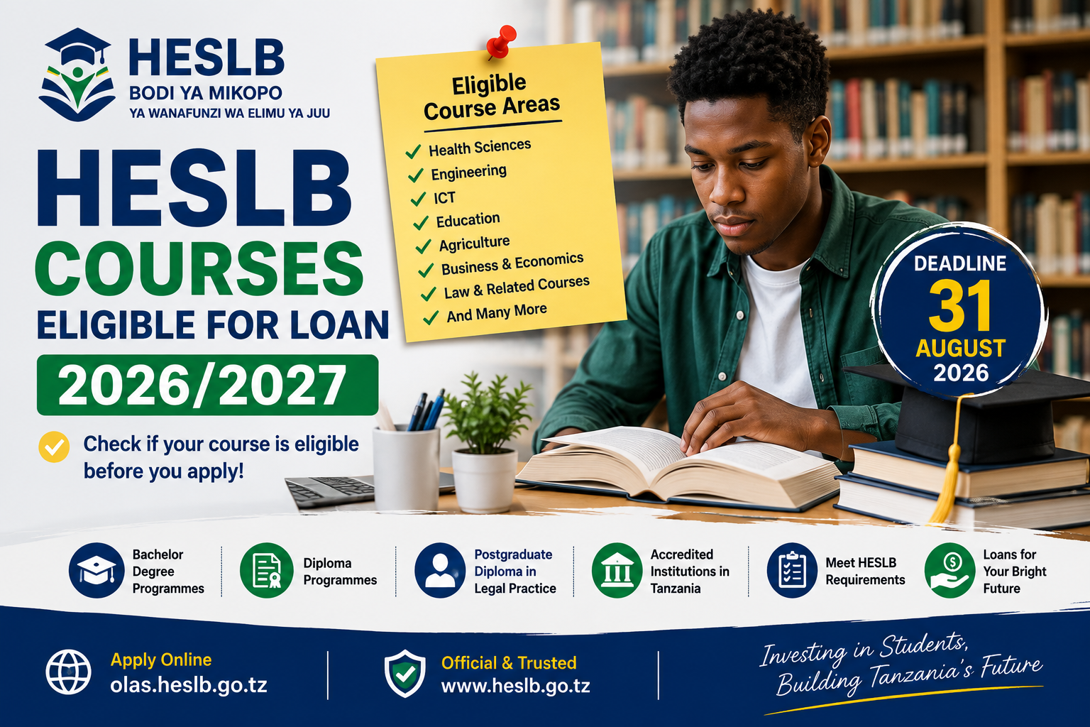 HESLB Courses Eligible for Loan 2026/2027