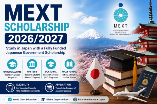 MEXT Scholarship 2026/2027 for Tanzanian Students