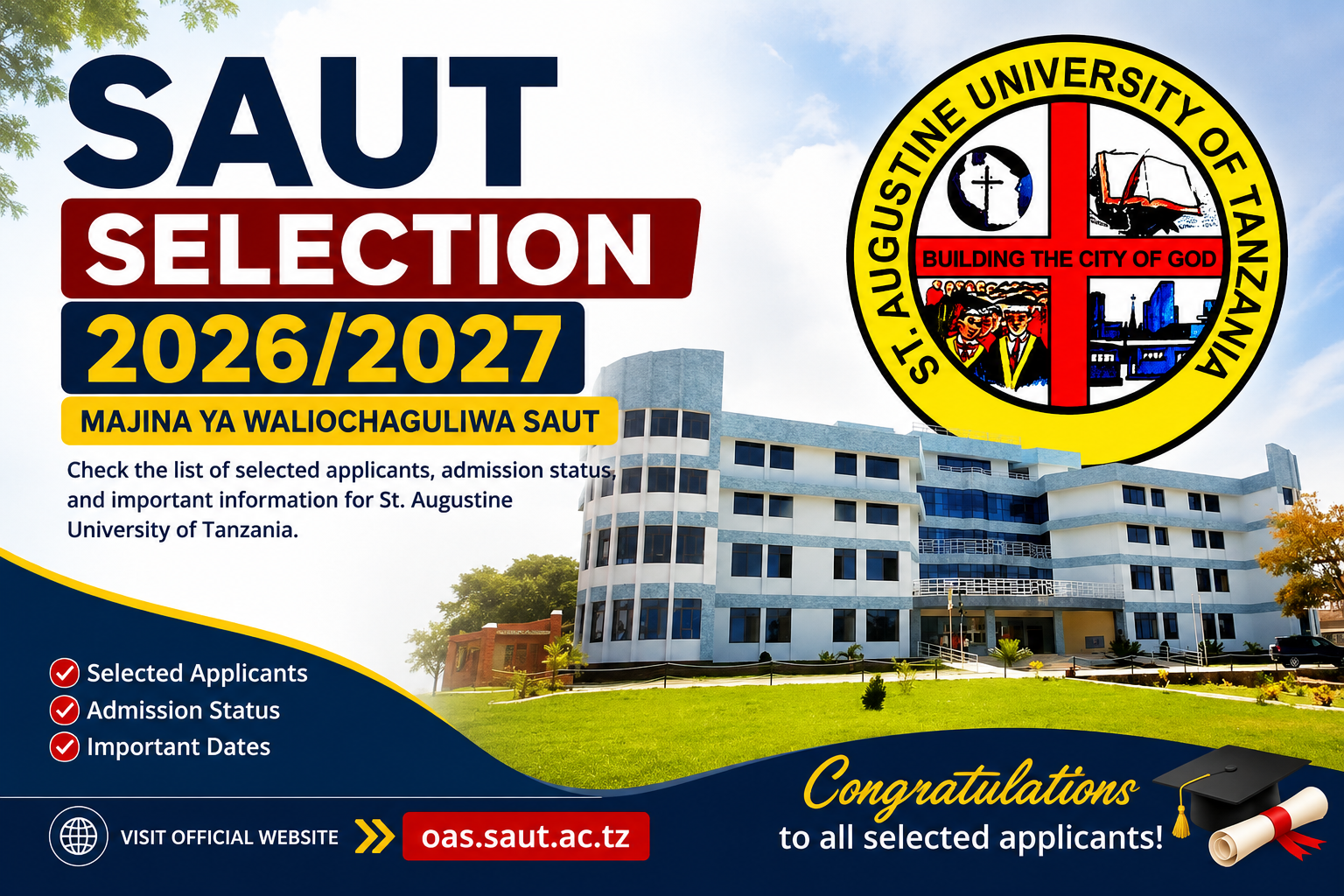 SAUT Selection 2026/2027 Majina ya Waliochaguliwa SAUT