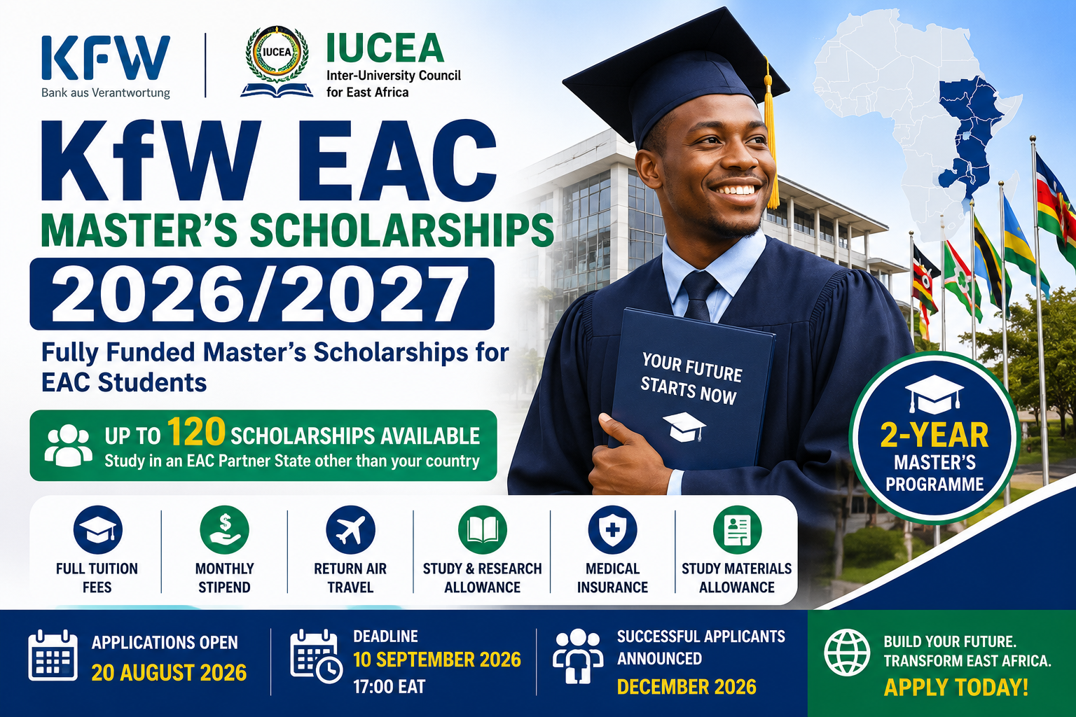 KfW EAC Master’s Scholarships 2026/2027 for EAC Students