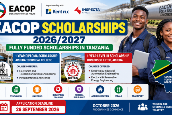 EACOP Scholarships 2026/2027 – fully funded scholarships in Tanzania