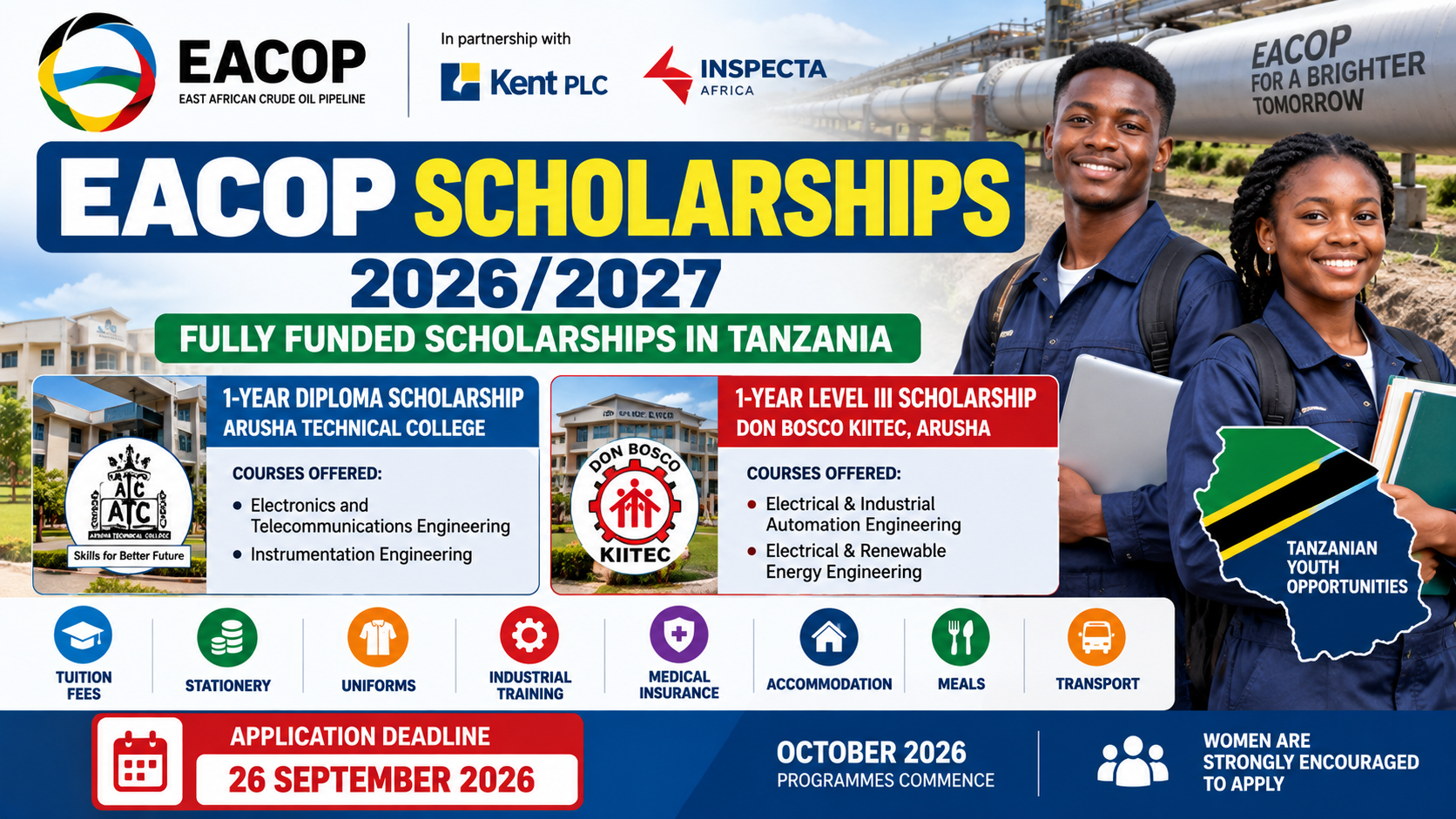 EACOP Scholarships 2026/2027 – fully funded scholarships in Tanzania