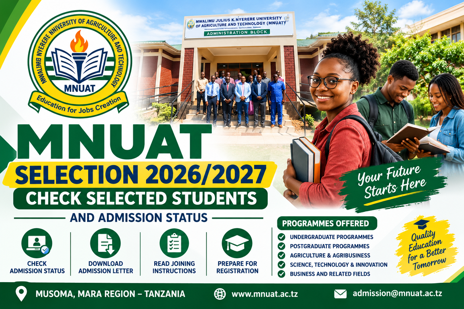 MNUAT Selection 2026/2027 – Selected Students and Admission Status