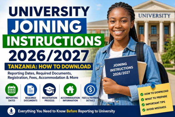 University Joining Instructions 2026/2027 Tanzania: How to Download