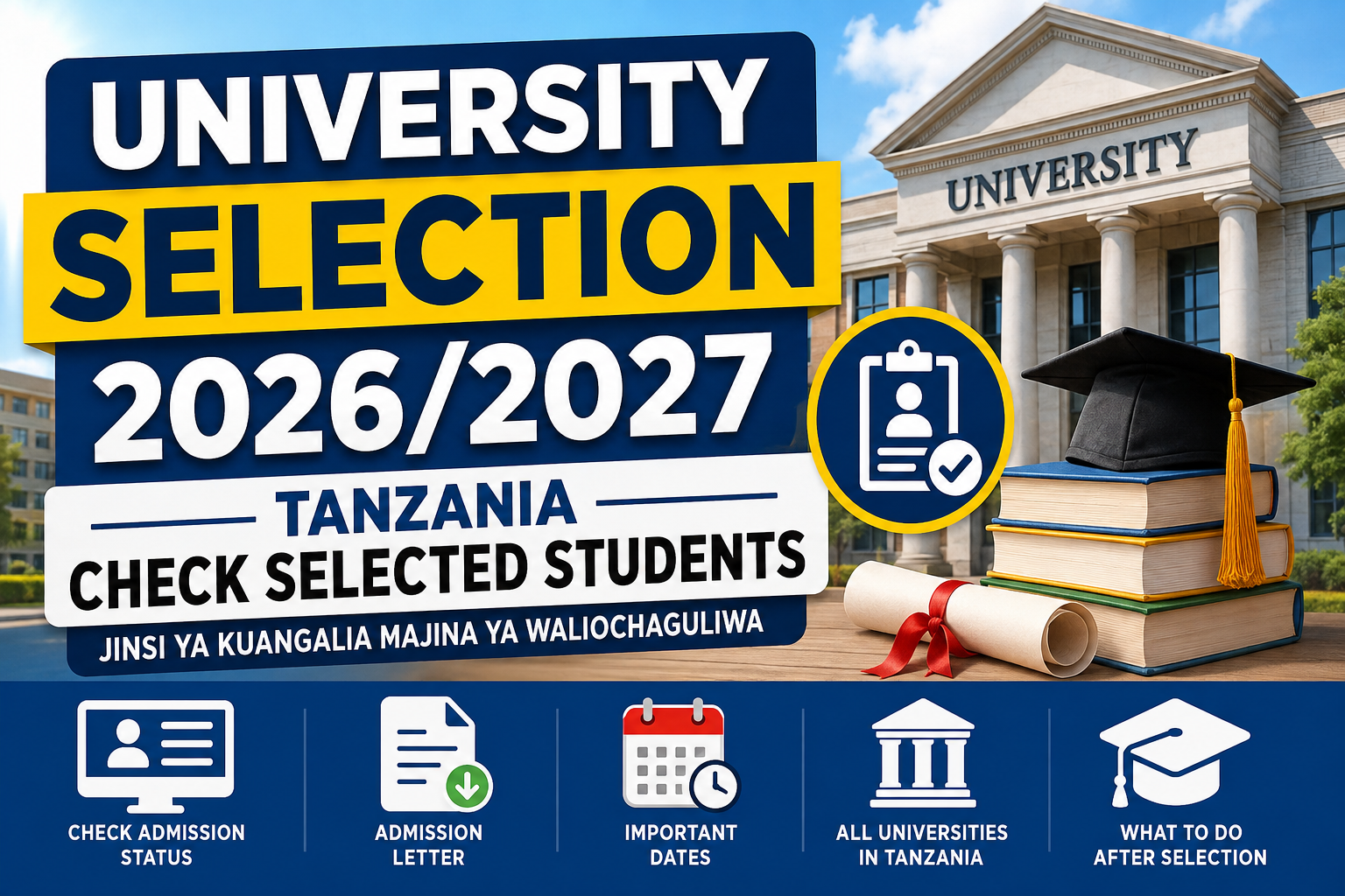 University Selection 2026/2027 Tanzania – Check Selected Students