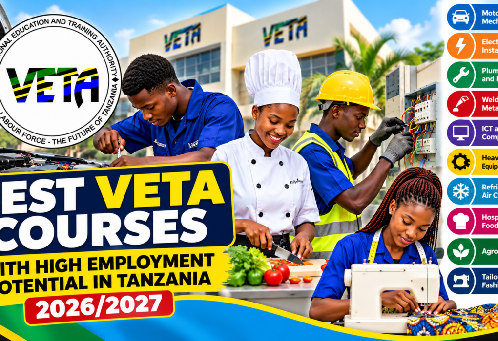 Best VETA courses with high employment potential in Tanzania 2026/2027